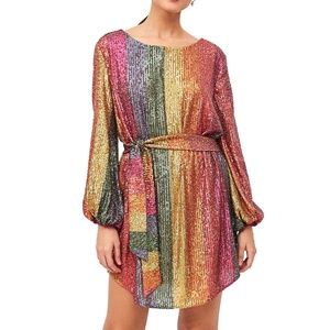 Farm Rio Rainbow Sequin Mini Dress NWT size XS